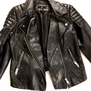 H&M Black Leather Blazer/Jacket